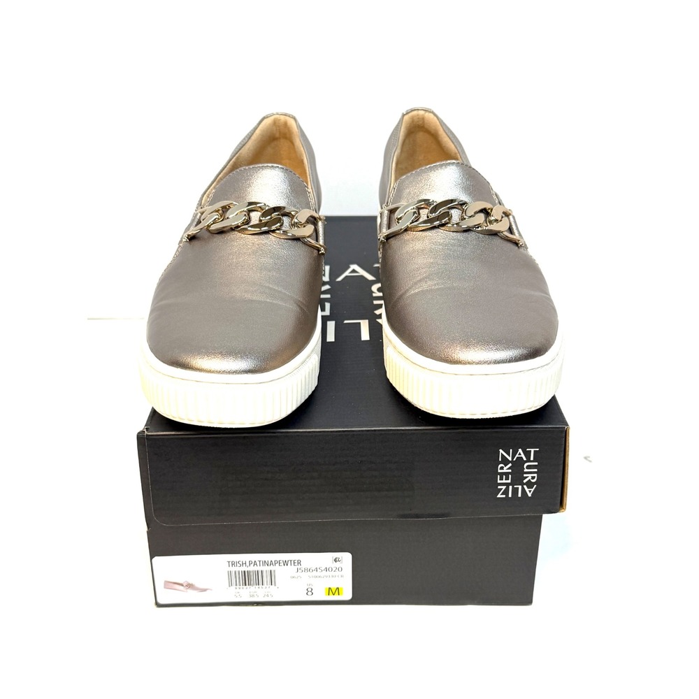 Naturalizer Women's Trish Slip-On Sneakers Patina Pewter Size 8M NWT/BOX